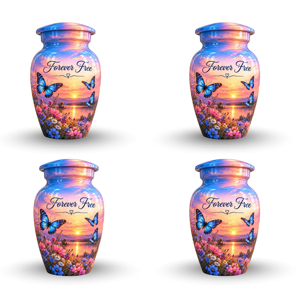 Butterfly Meadow Cremation Urn for Human Ashes – Personalized Handmade Aluminum Urn