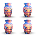 Butterfly Meadow Cremation Urn for Human Ashes – Personalized Handmade Aluminum Urn