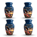 patriotic eagle memorial cremation urn for human ashes, handmade aluminum – photo 6