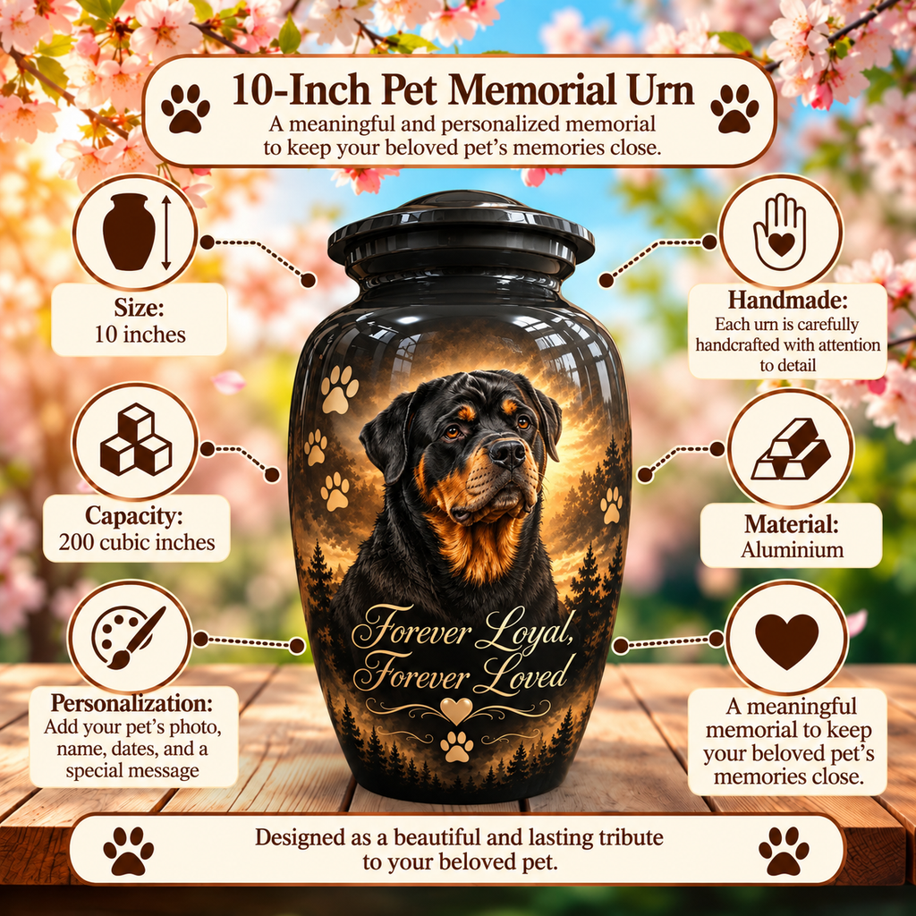 custom dog photo memorial urn for pet ashes, handmade aluminum pet memorial urn with photo – picture 6