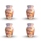 Two Doves on Blossom Branch Cremation Urn for Human Ashes – Personalized Handmade Aluminum Urn