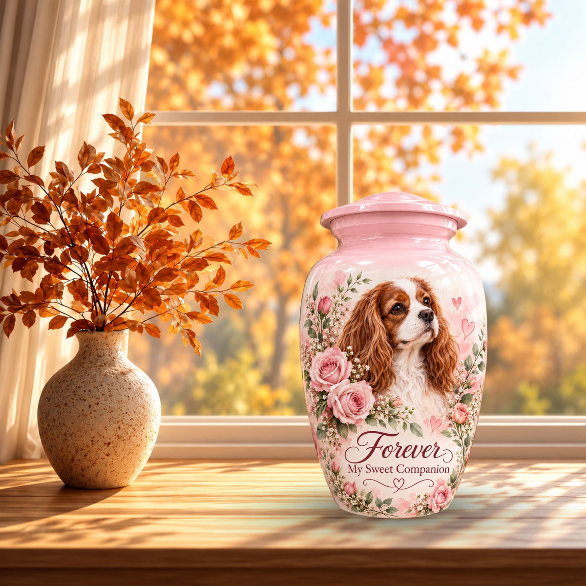 custom dog photo urn for dog ashes, handmade aluminum pet memorial urn with photo – picture 7