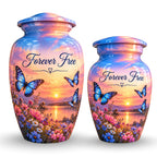 Butterfly Meadow Cremation Urn for Human Ashes – Personalized Handmade Aluminum Urn