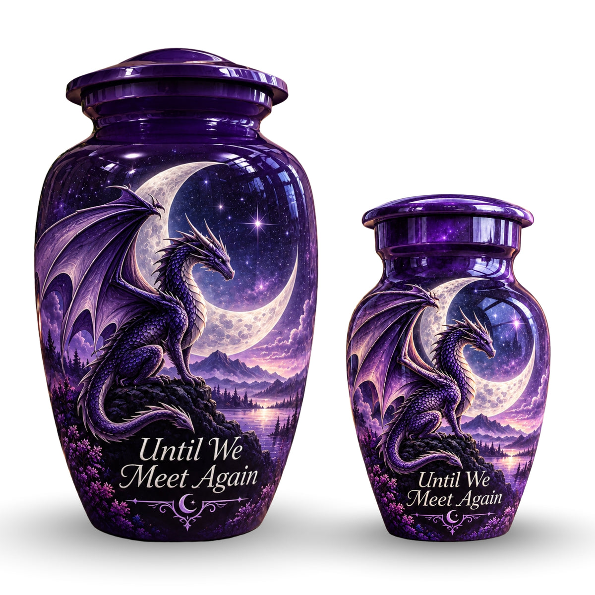 mythical dragon urn for human ashes, handmade aluminum urn – photo 7