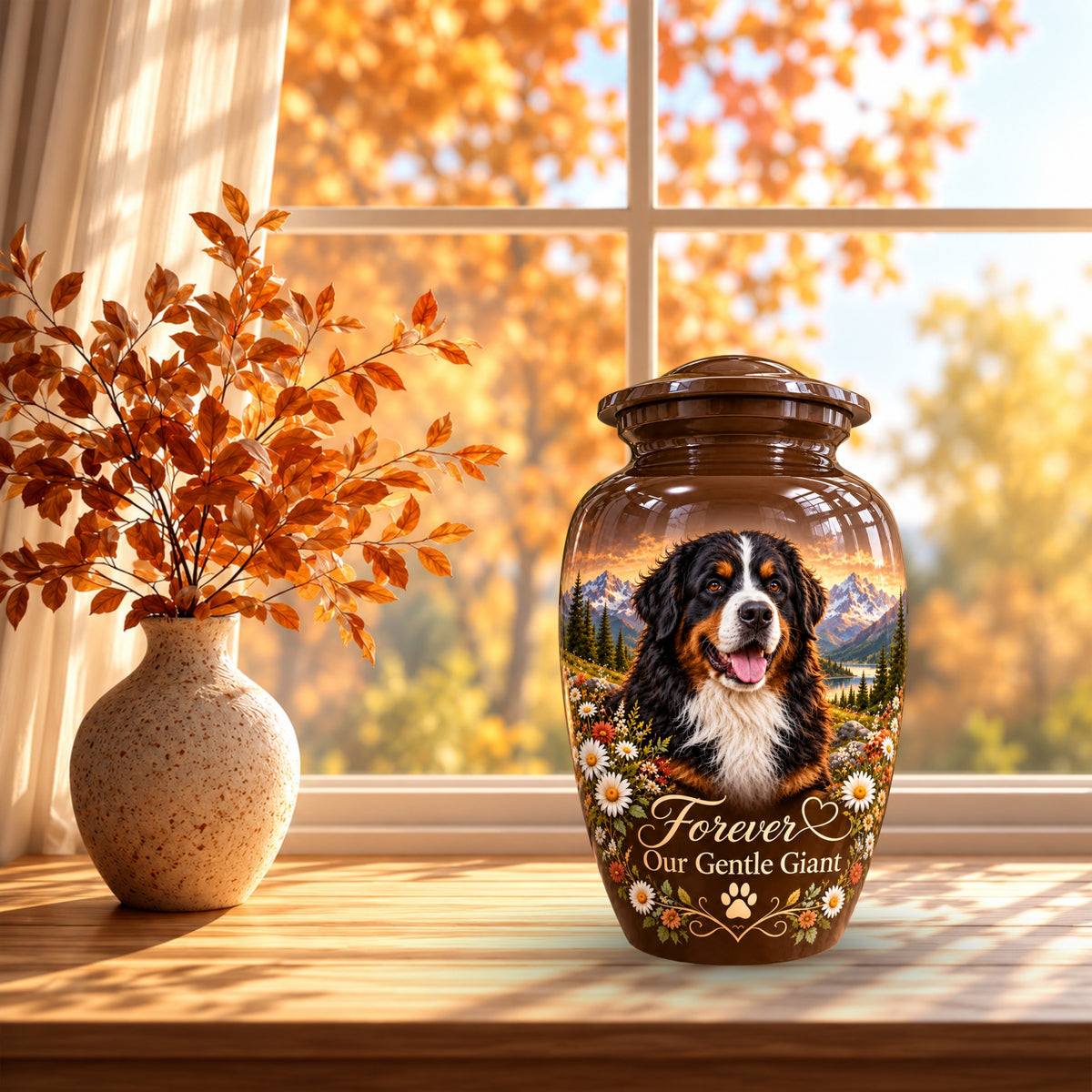 dog photo memorial urn for dog ashes, handmade aluminum pet memorial urn with photo – picture 7