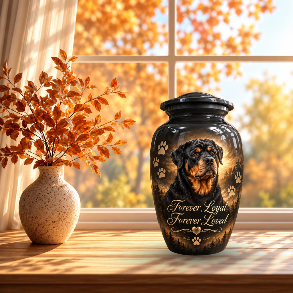custom dog photo memorial urn for pet ashes, handmade aluminum pet memorial urn with photo – picture 7