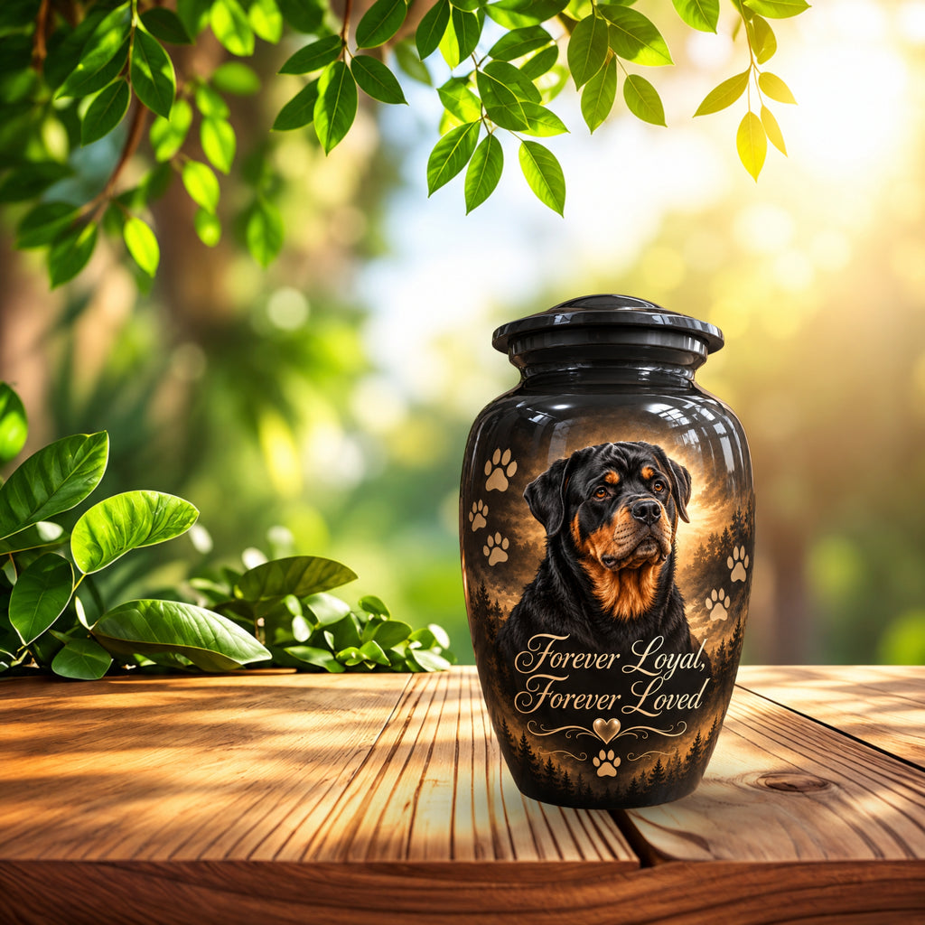 custom dog photo memorial urn for pet ashes, handmade aluminum pet memorial urn with photo – picture 8