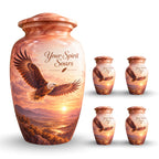 Bald Eagle Cremation Urn for Human Ashes – Personalized Handmade Aluminum Urn