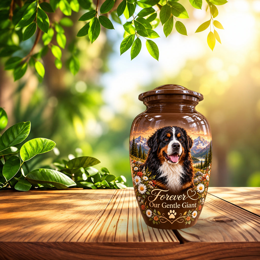 dog photo memorial urn for dog ashes, handmade aluminum pet memorial urn with photo – picture 8