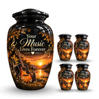 acoustic guitar sunset cremation urn for human ashes, handmade aluminum – photo 8