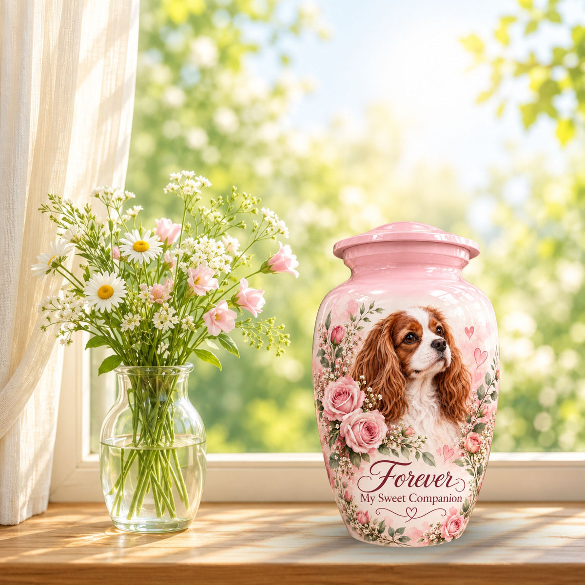 custom dog photo urn for dog ashes, handmade aluminum pet memorial urn with photo – picture 9