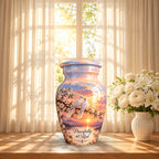 Two Doves on Blossom Branch Cremation Urn for Human Ashes – Personalized Handmade Aluminum Urn
