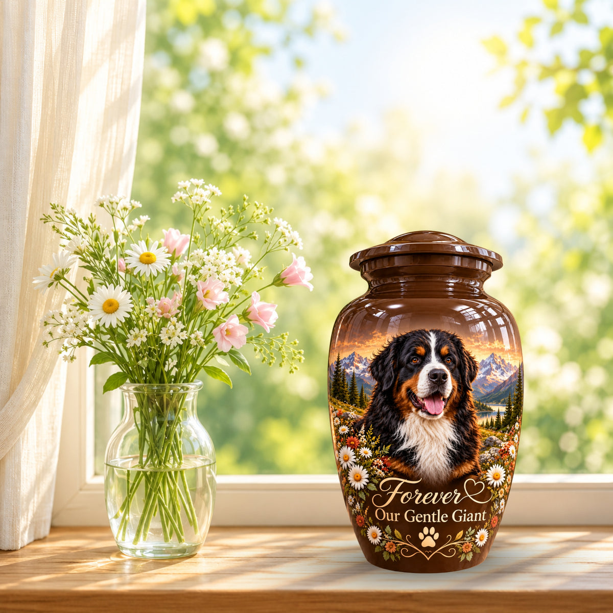 dog photo memorial urn for dog ashes, handmade aluminum pet memorial urn with photo – picture 9