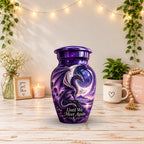 mythical dragon urn for human ashes, handmade aluminum urn – photo 9