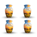 Golf Course Sunset Cremation Urn for Human Ashes – Personalized Handmade Aluminum Urn