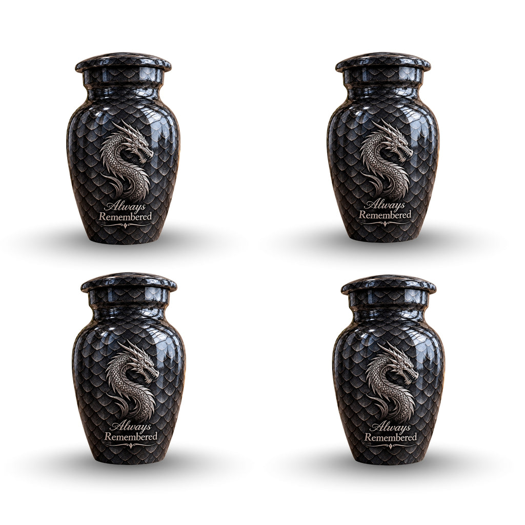 dragon memorial urn for ashes, handmade aluminum urn – photo 6