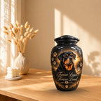 custom dog photo memorial urn for pet ashes, handmade aluminum pet memorial urn with photo – picture 10