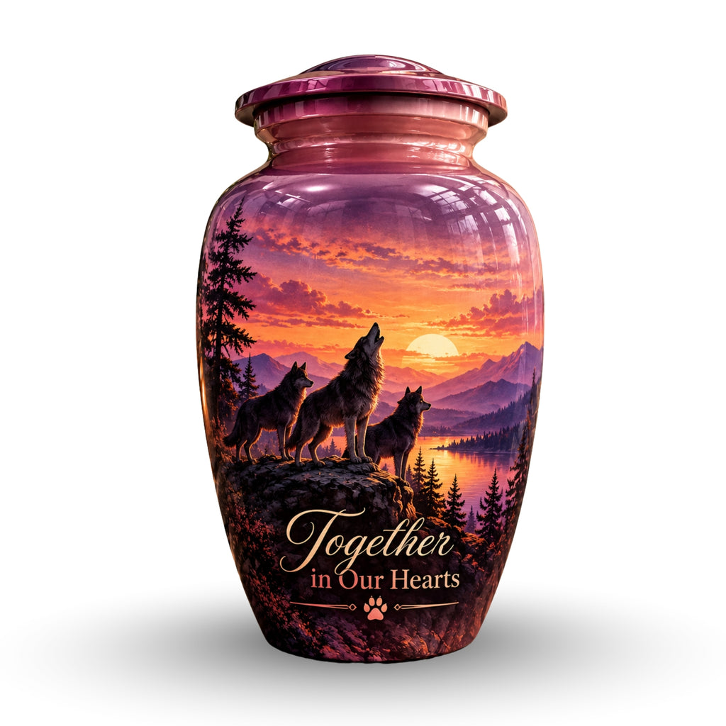 Purple Twilight Cremation Urn for Human Ashes – Personalized Handmade Aluminum Urn