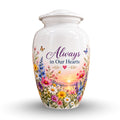 Butterfly and Blossom Memorial Cremation Urn for Human Ashes – Personalized Handmade Aluminum Urn