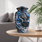 fantasy dragon cremation urn with keepsakes, handmade aluminum urn – photo 2