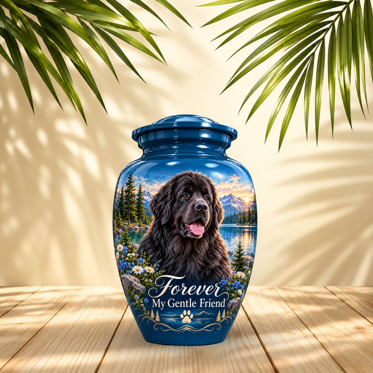 custom pet portrait urn for dog ashes, handmade aluminum pet memorial urn with photo – picture 3