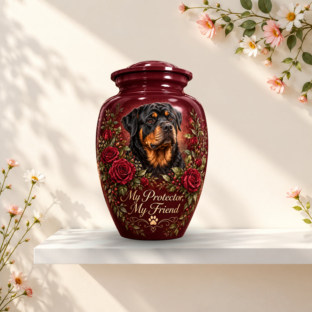 personalized dog photo memorial urn for pet ashes, handmade aluminum pet memorial urn with photo – picture 3