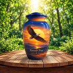 Bald Eagle Cremation Urn for Human Ashes – Personalized Handmade Aluminum Urn