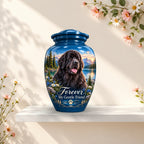 custom pet portrait urn for dog ashes, handmade aluminum pet memorial urn with photo – picture 1