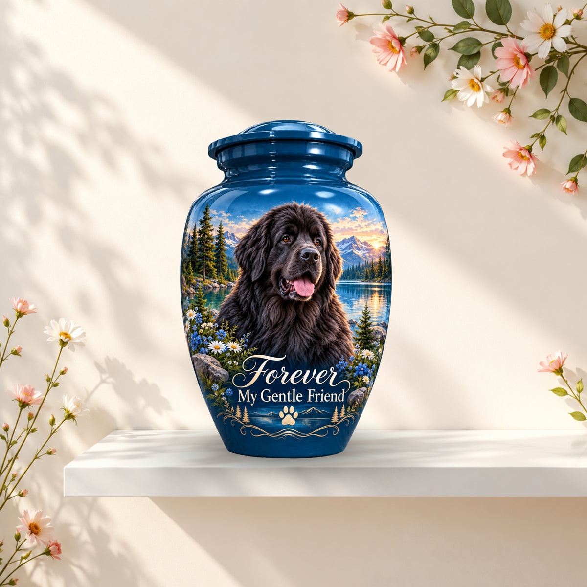custom pet portrait urn for dog ashes, handmade aluminum pet memorial urn with photo – picture 1