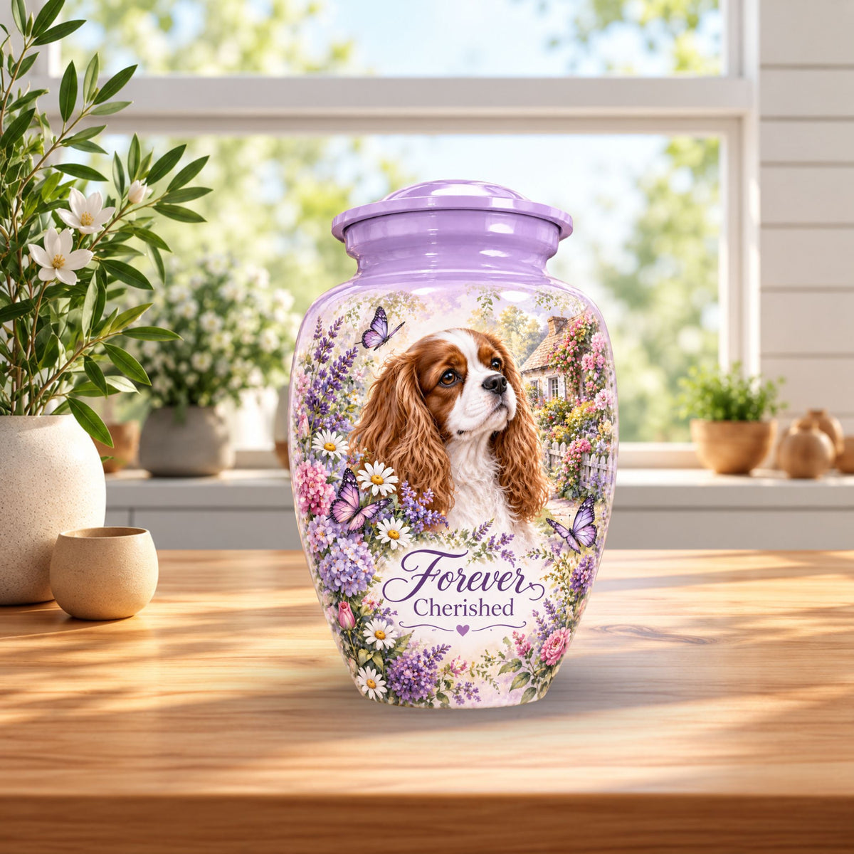 personalized dog photo urn for dog ashes, handmade aluminum pet memorial urn with photo – picture 4