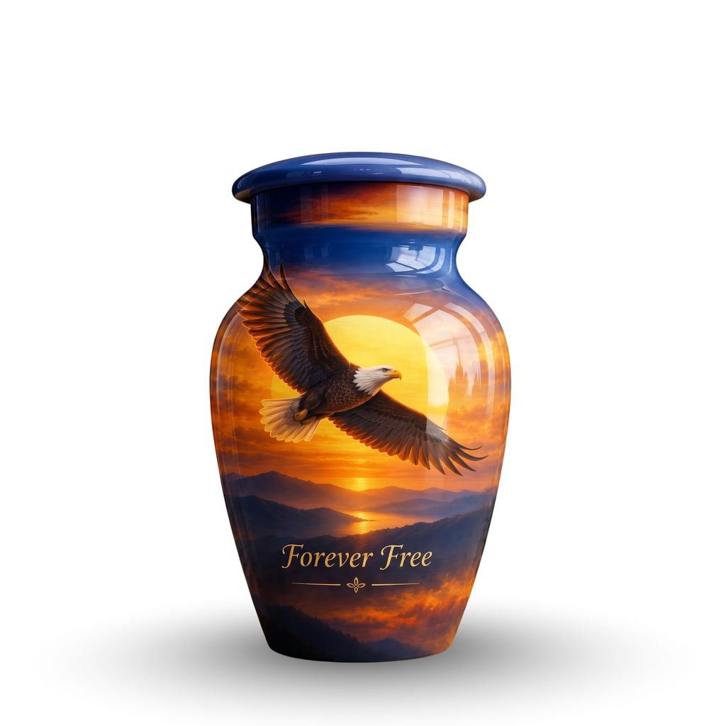 Bald Eagle Cremation Urn for Human Ashes – Personalized Handmade Aluminum Urn