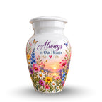 Butterfly and Blossom Memorial Cremation Urn for Human Ashes – Personalized Handmade Aluminum Urn
