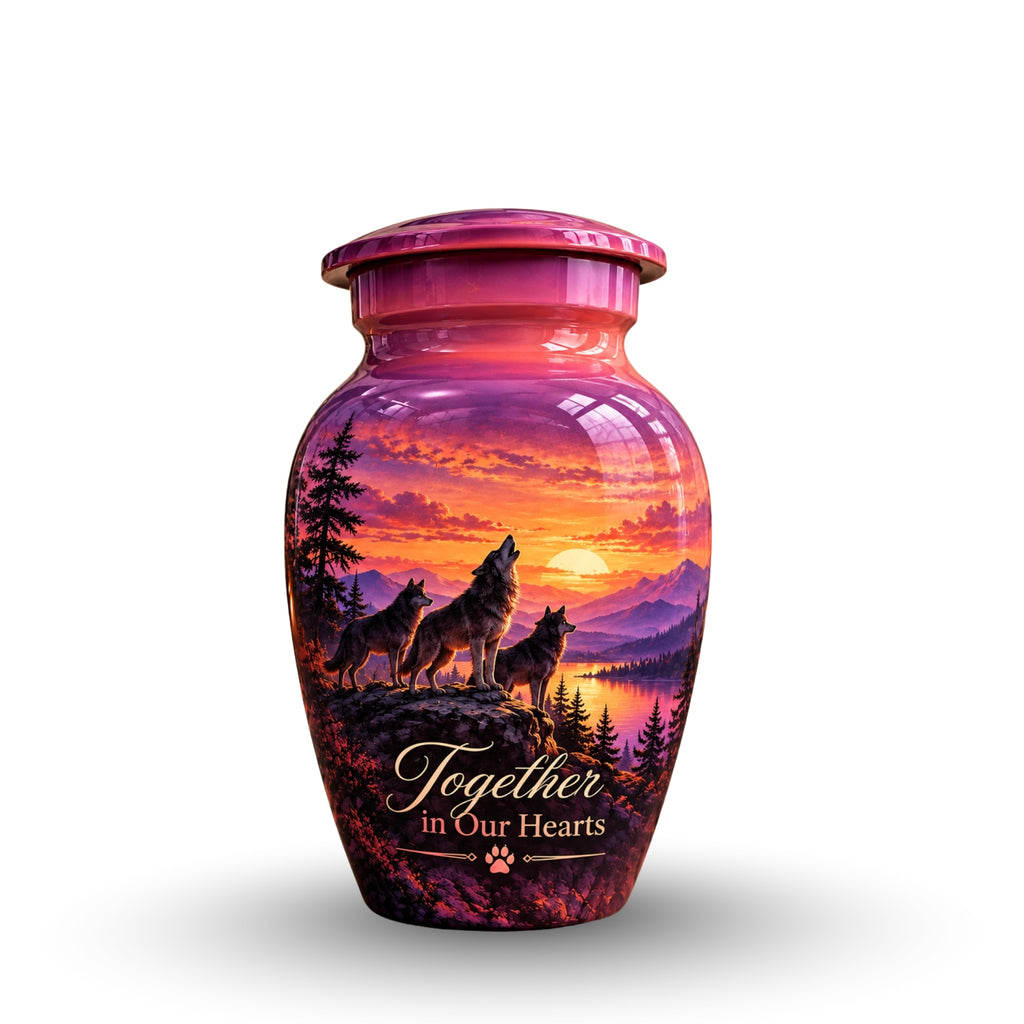 Purple Twilight Cremation Urn for Human Ashes – Personalized Handmade Aluminum Urn