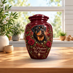 personalized dog photo memorial urn for pet ashes, handmade aluminum pet memorial urn with photo – picture 4