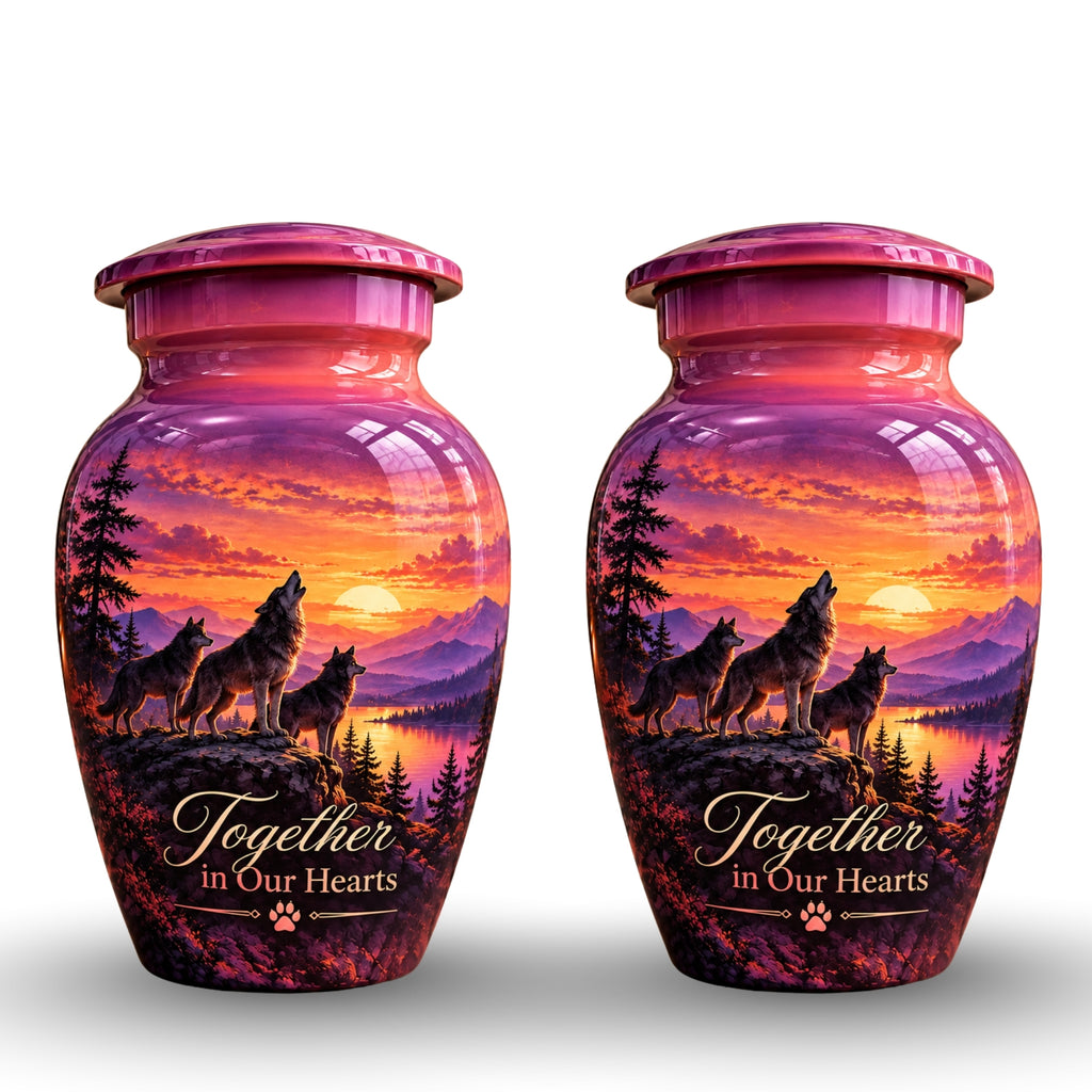 Purple Twilight Cremation Urn for Human Ashes – Personalized Handmade Aluminum Urn