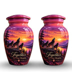 Purple Twilight Cremation Urn for Human Ashes – Personalized Handmade Aluminum Urn