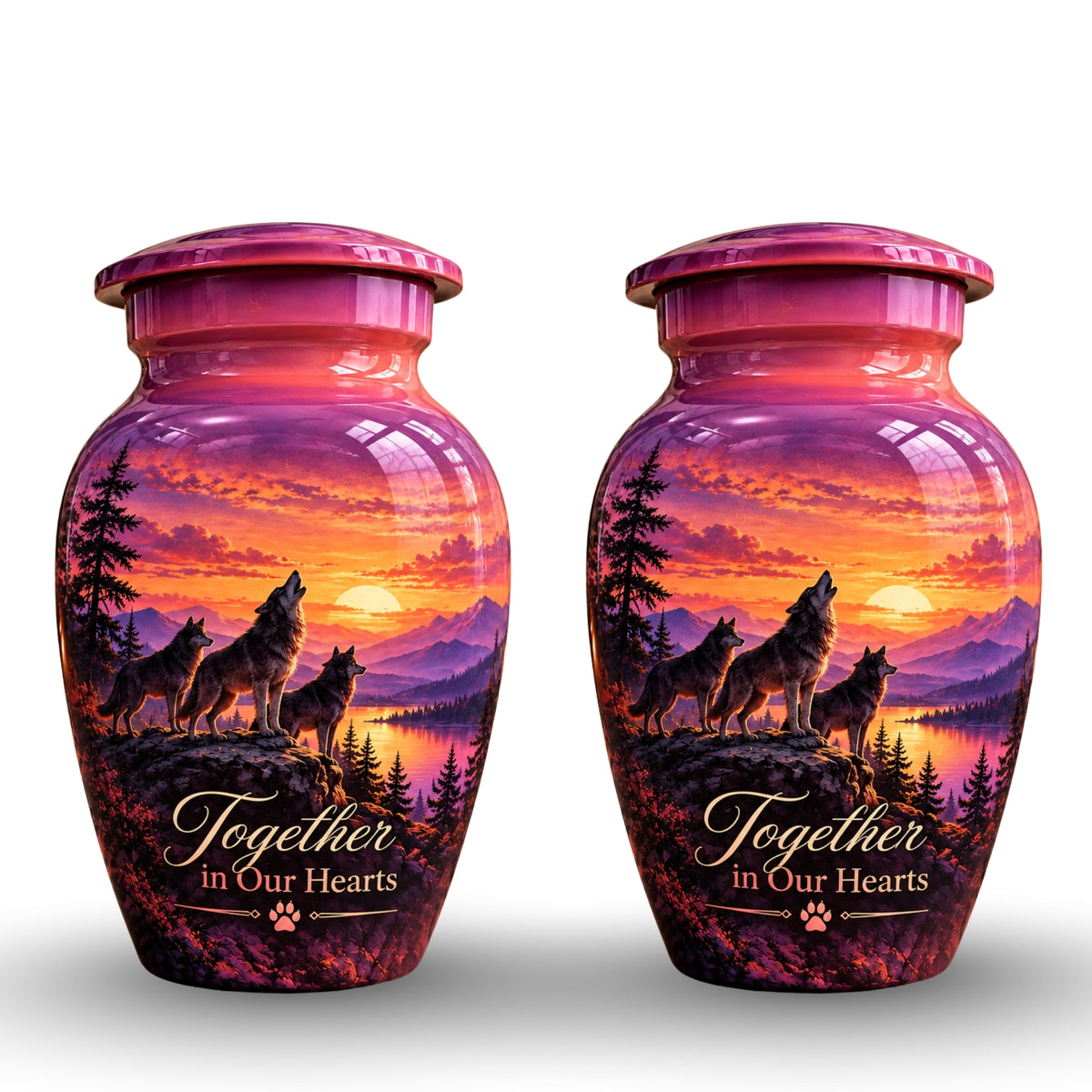 Purple Twilight Cremation Urn for Human Ashes – Personalized Handmade Aluminum Urn