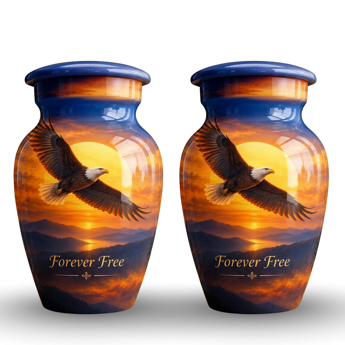 Bald Eagle Cremation Urn for Human Ashes – Personalized Handmade Aluminum Urn