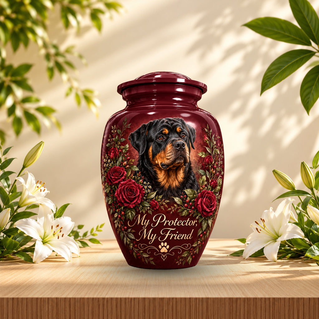 personalized dog photo memorial urn for pet ashes, handmade aluminum pet memorial urn with photo – picture 5