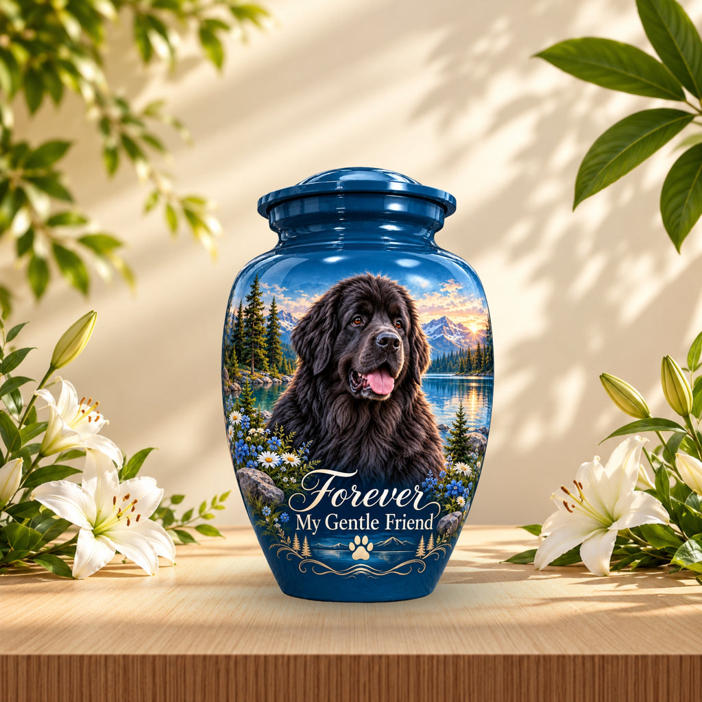 custom pet portrait urn for dog ashes, handmade aluminum pet memorial urn with photo – picture 5