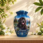 custom pet portrait urn for dog ashes, handmade aluminum pet memorial urn with photo – picture 5