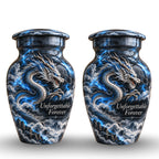 fantasy dragon cremation urn with keepsakes, handmade aluminum urn – photo 5