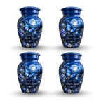 moonlit blue butterfly cremation urn for human ashes, handmade aluminum – photo 6
