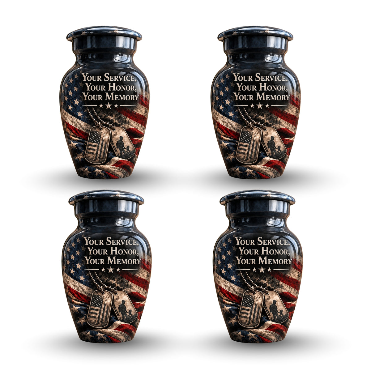 military veteran memorial cremation urn for human ashes, handmade aluminum – photo 6