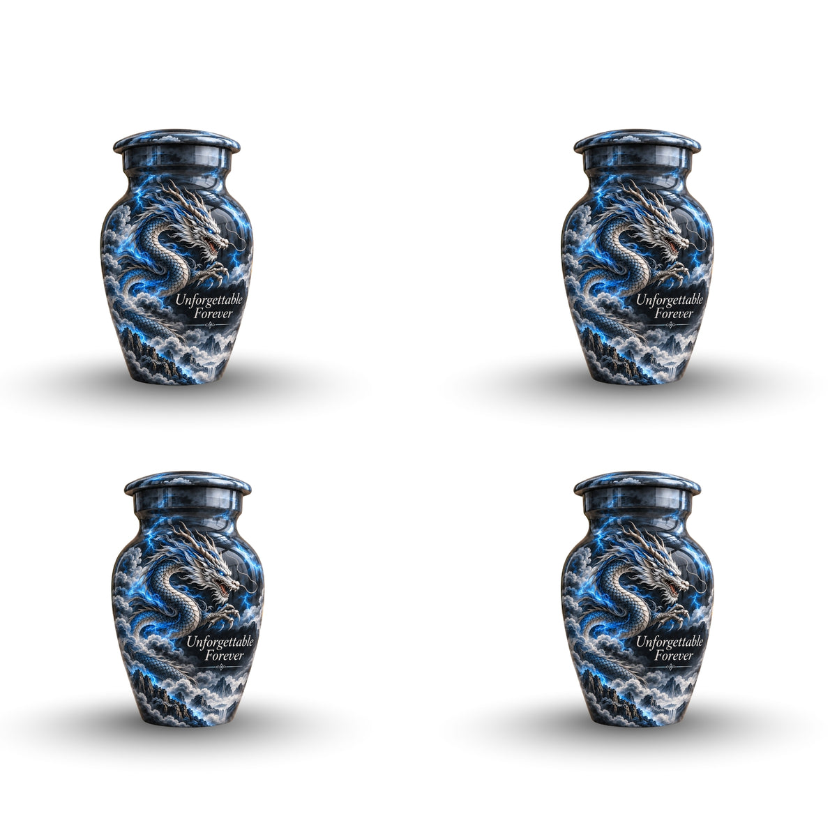 fantasy dragon cremation urn with keepsakes, handmade aluminum urn – photo 6