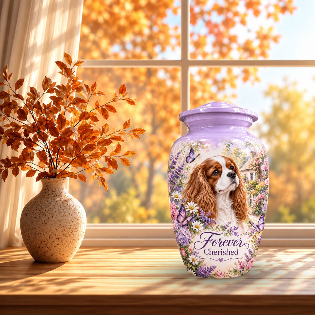 personalized dog photo urn for dog ashes, handmade aluminum pet memorial urn with photo – picture 7