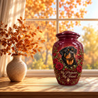 personalized dog photo memorial urn for pet ashes, handmade aluminum pet memorial urn with photo – picture 7