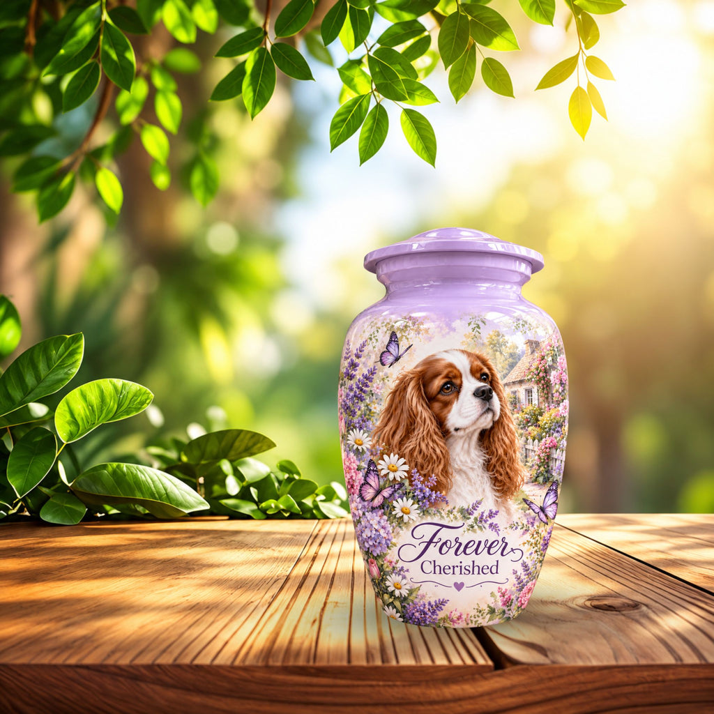 personalized dog photo urn for dog ashes, handmade aluminum pet memorial urn with photo – picture 8