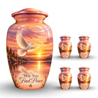 Lakeside Dove Cremation Urn for Human Ashes – Personalized Handmade Aluminum Urn