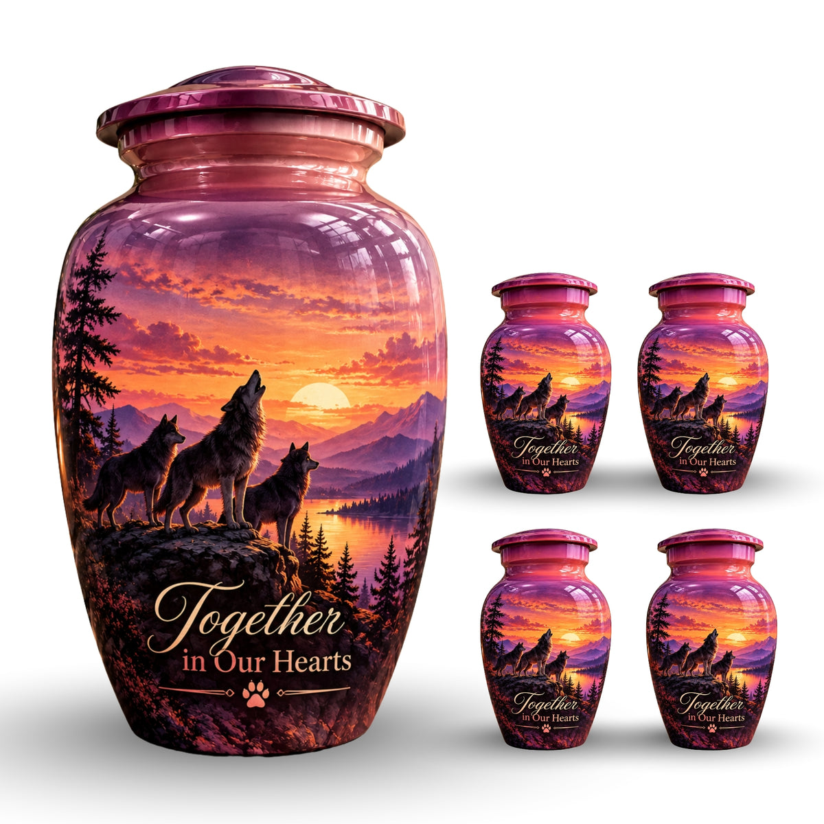 Purple Twilight Cremation Urn for Human Ashes – Personalized Handmade Aluminum Urn